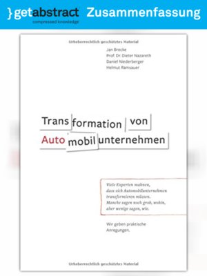 cover image of Transformation von Automobilunternehmen (Zusammenfassung)